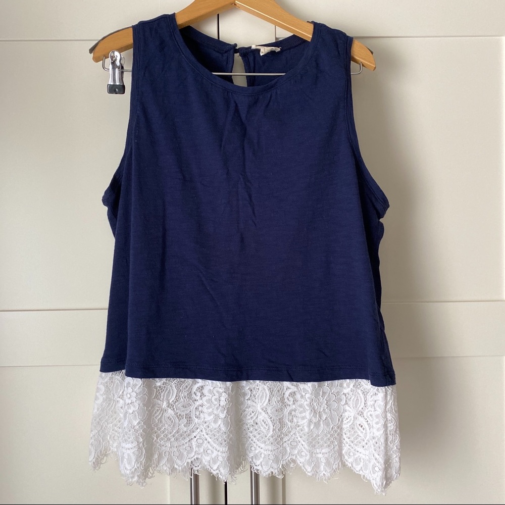 Lace trimmed tank